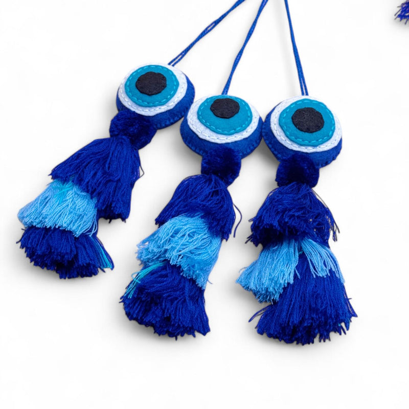 Blue Evil Eye Pom