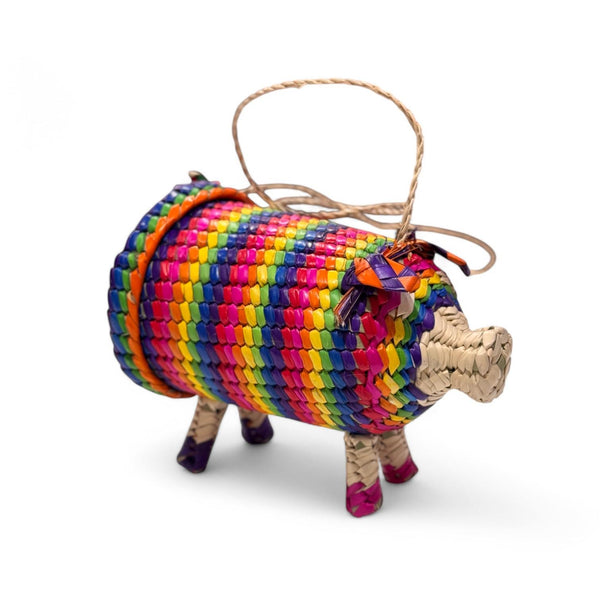 Hand Woven Pig Crossbody