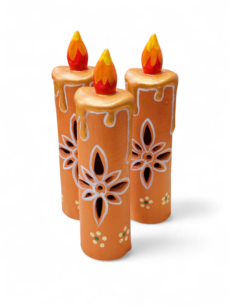 Hand Painted Barro Candle Sticks