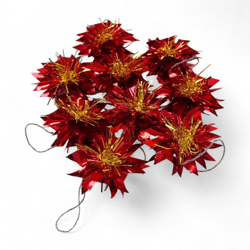 Red Metallic Estrella (Star) Ornaments (Pack of 9)