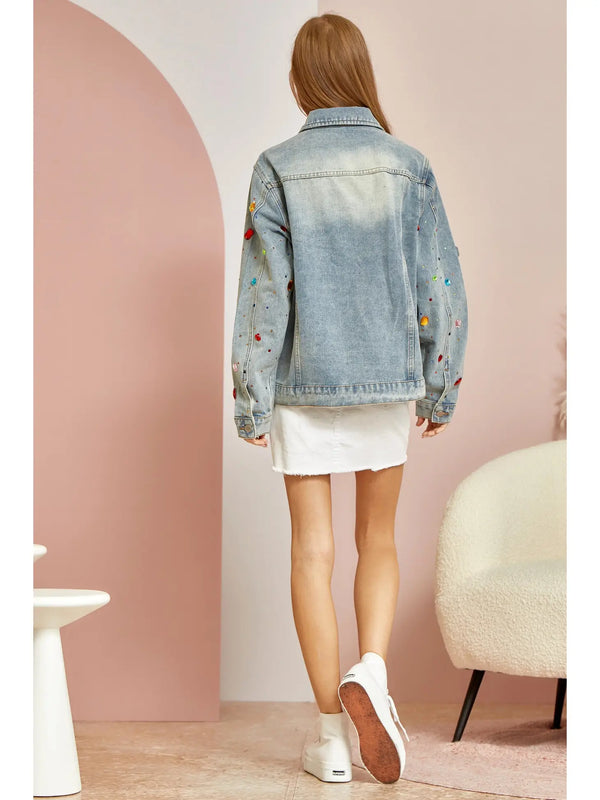 Denim Jacket with Colorful Gems