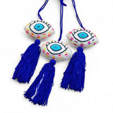 White Evil Eye Pom