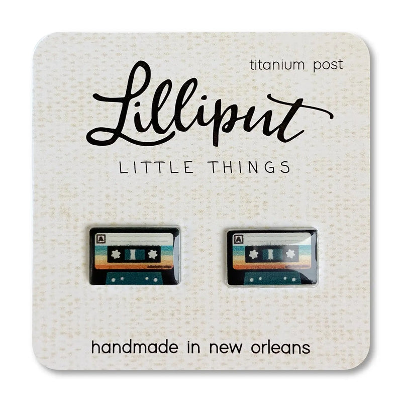 Retro Cassette Stud Earrings