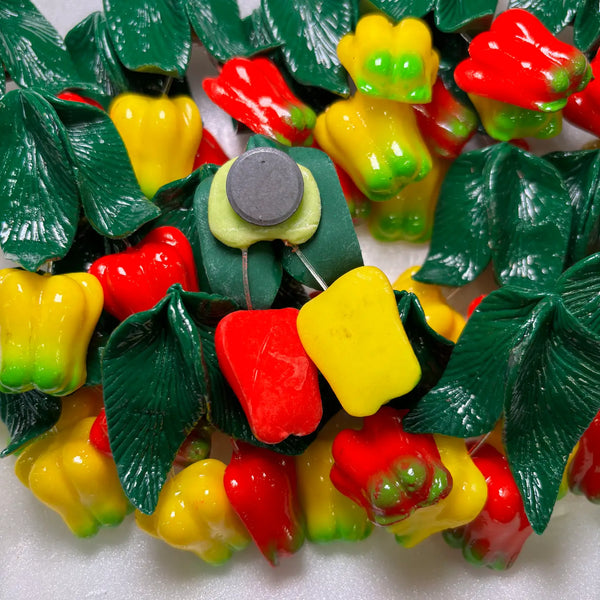 Hanging Bell Peppers Kitchen Magnet