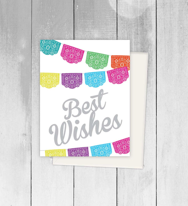 Best Wishes Papel Picado Card at Sew Bonita in Corpus Christi, TX.