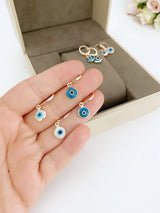 Evil Eye Huggie Earrings