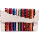 Tribal Striped Peruvian Leather Trifold Wallet