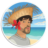 Beach Bad Bunny Die Cut Sticker