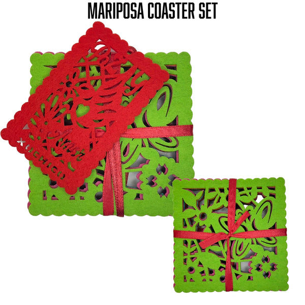 Mariposa- Felt "Papel Picado" Coaster Sets