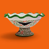 Green, Orange & White Halloween Fruit Bowl