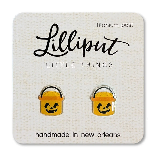 Retro Treat Bucket Earrings - Pumpkin at Sew Bonita in Corpus Christi, TX.