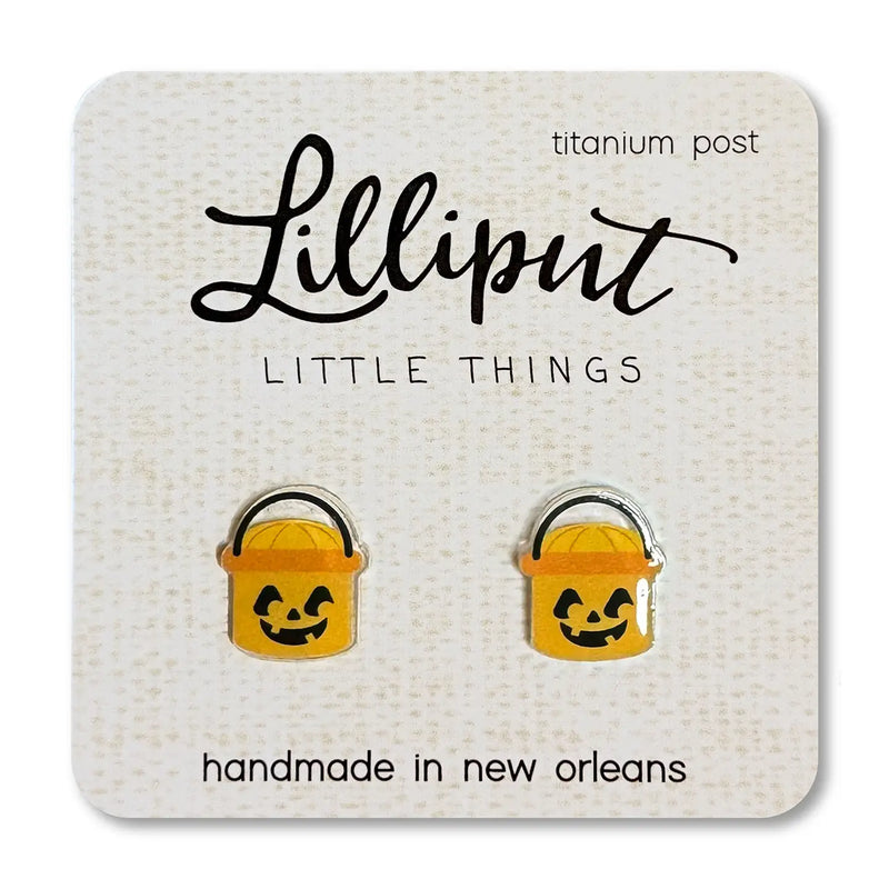Retro Treat Bucket Earrings - Pumpkin at Sew Bonita in Corpus Christi, TX.