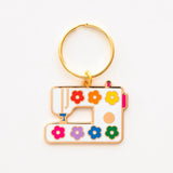 Daisy Sewing Machine Enamel Keychain - Bag Charm