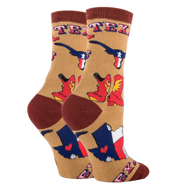 Texas Love | Women's Cotton Crew Funny Socks