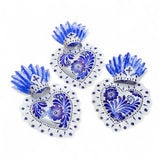 Talavera Tin Heart - White & Blue