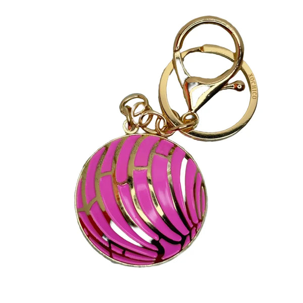 Strawberry Concha Enamel Keychain