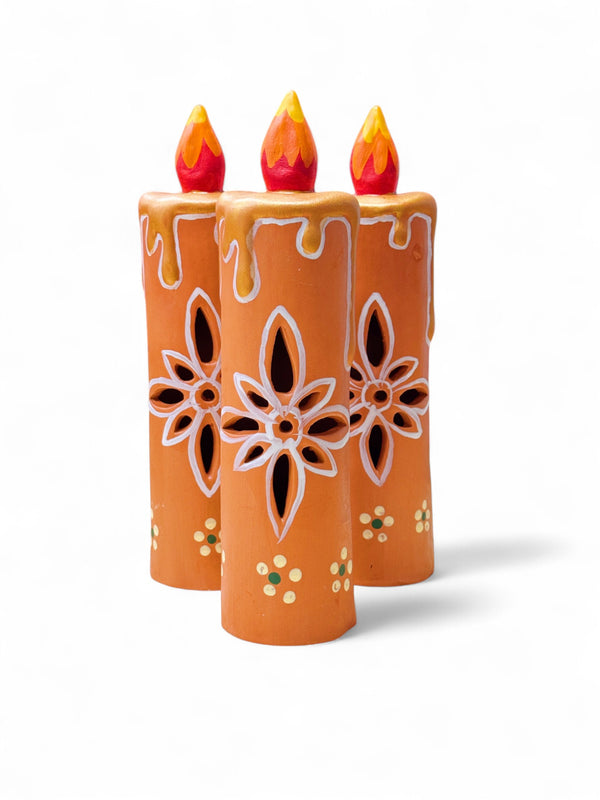 Hand Painted Barro Candle Sticks