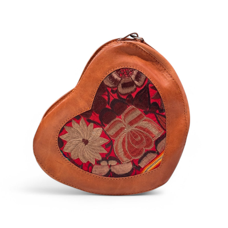 Leather Heart Crossbody