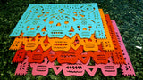 Double-Sided Felt "Papel Picado" Placemat Sets (Three Skulls) at Sew Bonita in Corpus Christi, TX.