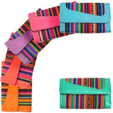 Tribal Striped Peruvian Leather Trifold Wallet