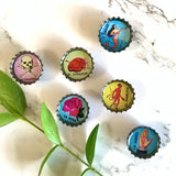 loteria bottle cap magnets from kate's magnets at sew bonita in corpus christi texas