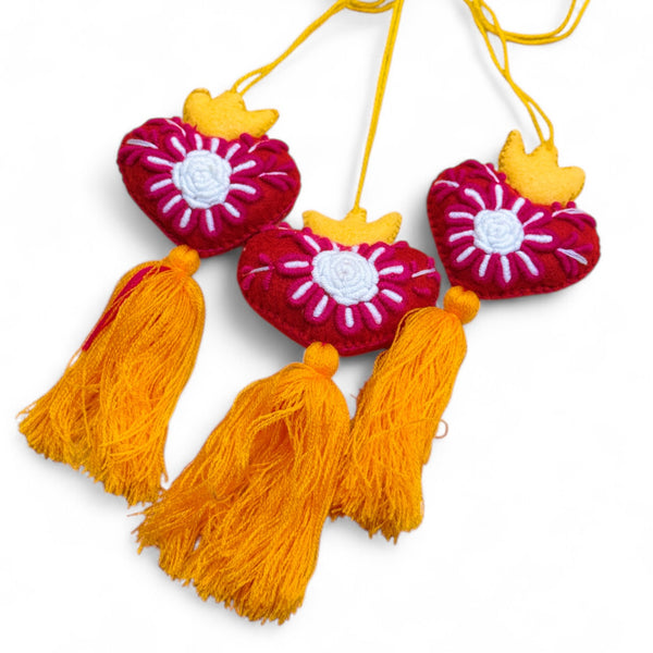 Floral Sacred Heart Pom