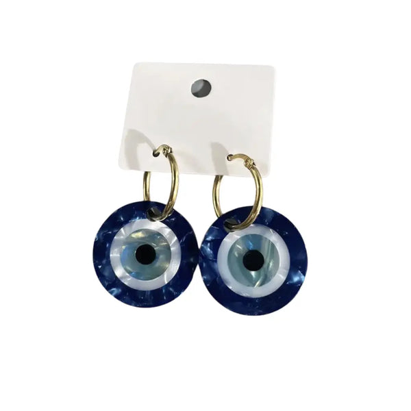 Blue Evil Eye Earrings