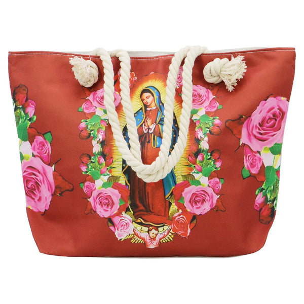 Red Our Lady of Guadalupe Tote Bag