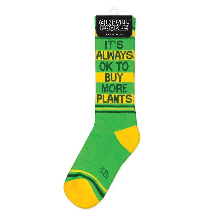 It's Always OK To Buy More Plants Ribbed Gym Socks