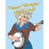 Dolly Cowgirl You're A Doll Birthday Card