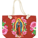 Red Our Lady of Guadalupe Tote Bag