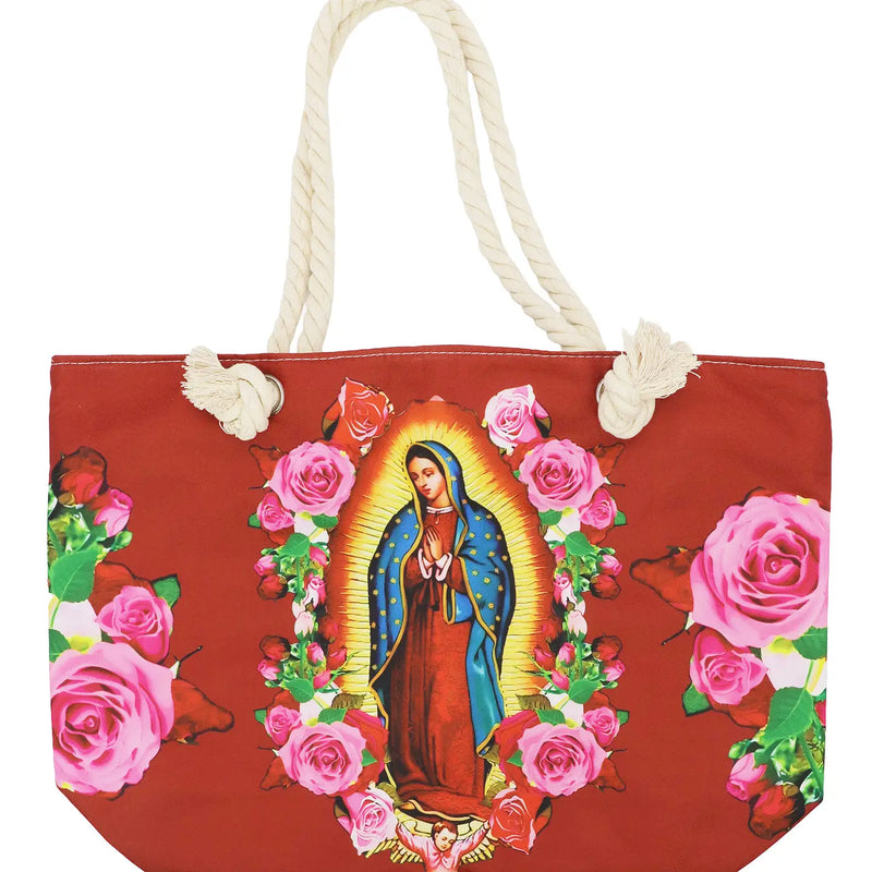 Red Our Lady of Guadalupe Tote Bag