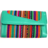 Tribal Striped Peruvian Leather Trifold Wallet