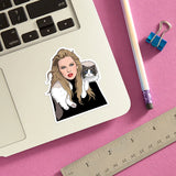Taylor with Cat Die Cut Sticker