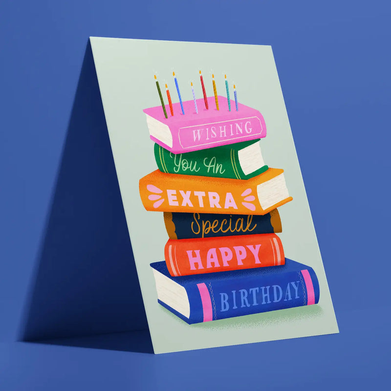 An Extra Bookish Birthday Greeting Card
