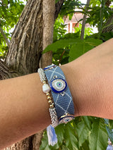 Ojitos Blue Ribbon Bracelet