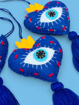 Sacred Heart w/ Evil Eye Pom