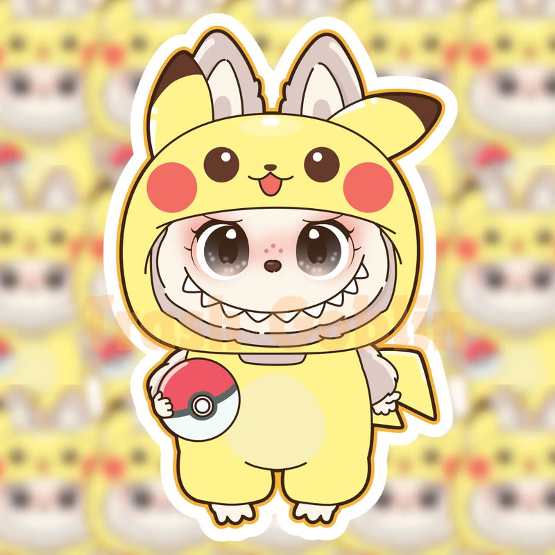 Pikachu Labubu Sticker