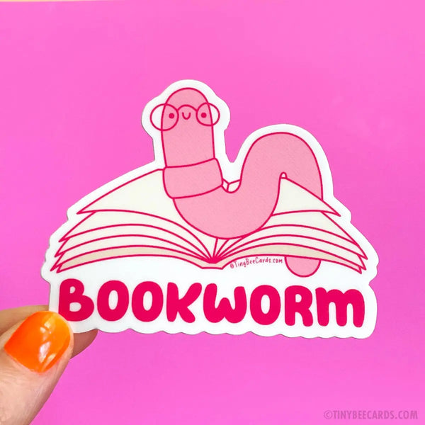 Bookworm Reading Lover Sticker at Sew Bonita in Corpus Christi, TX.