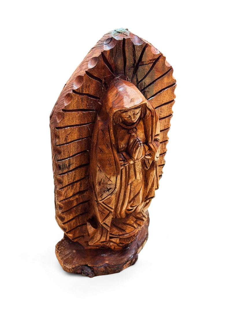 Hand Carved Wooden Virgen de Guadalupe