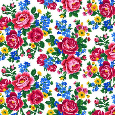 White Kokum Scarf Floral - FQ