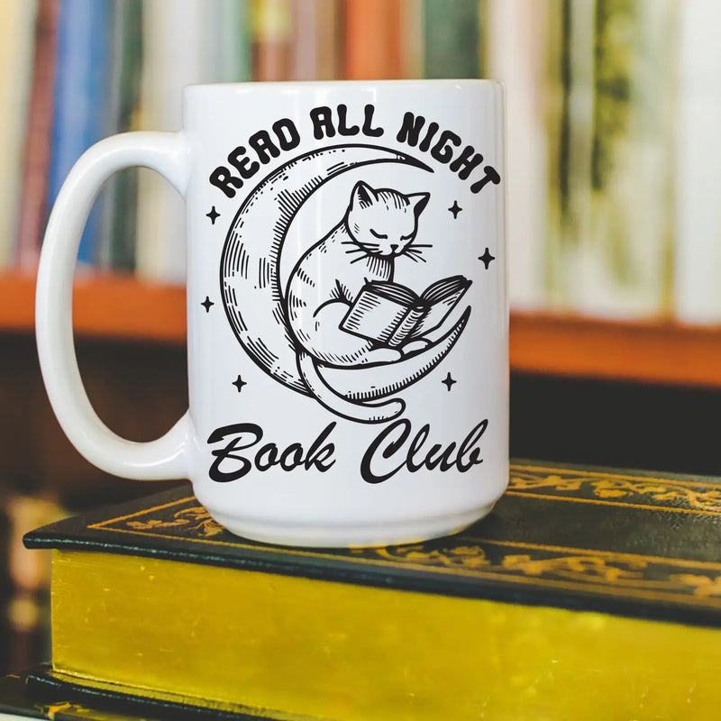 Reading All Night Book Club Mug