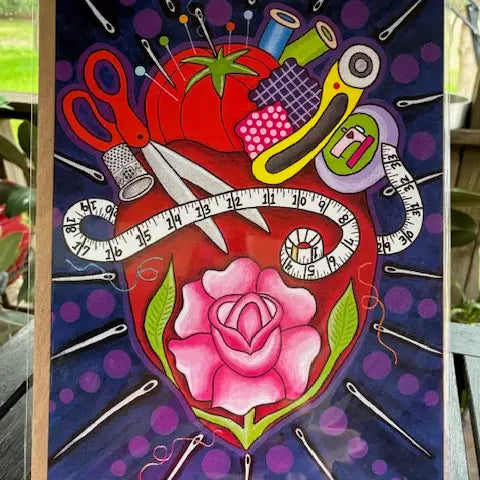 Sew in Love Purple Print (12 x16)