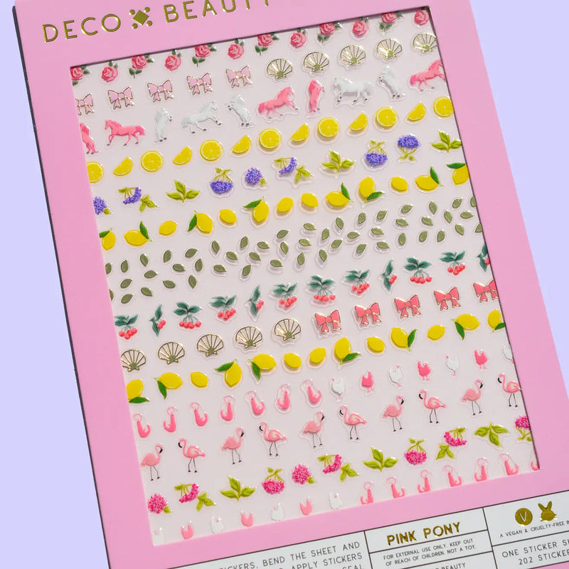 Pink Pony Nail Art Stickers