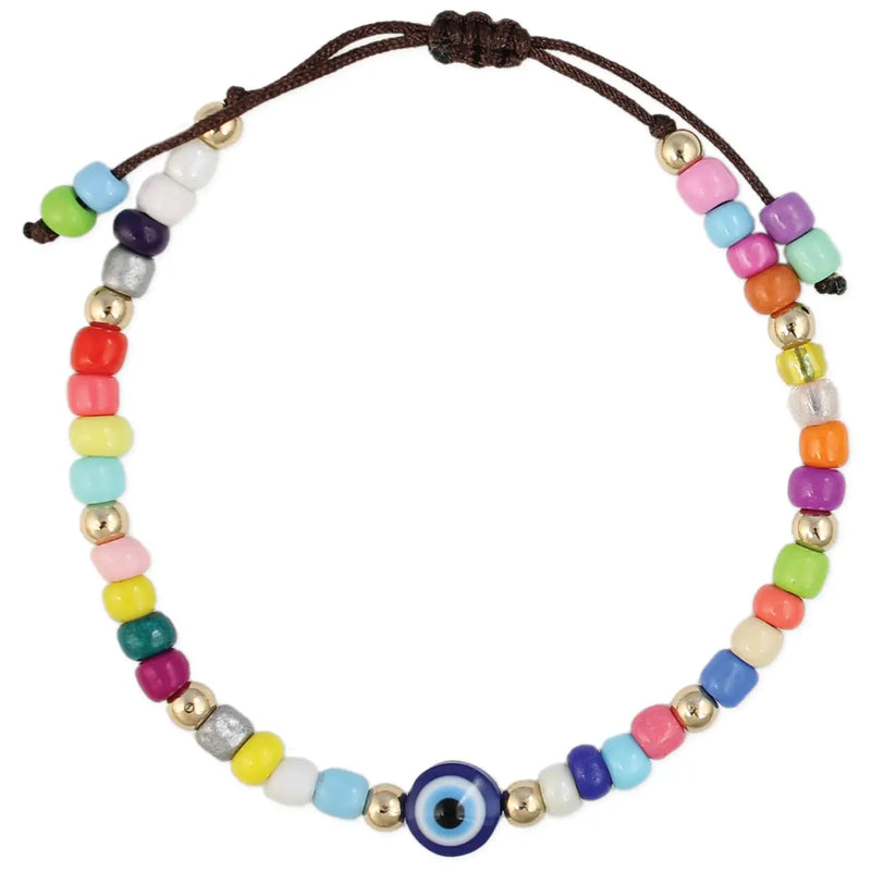 Multicolor Blue Evil Eye Pull Bracelet