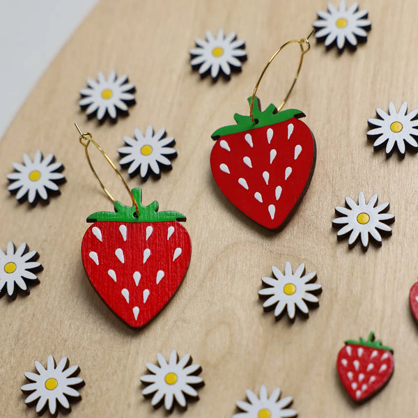 Strawberry Hoop Earrings