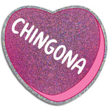 Chingona Glitter Heart Sticker