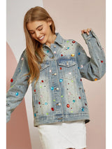 Denim Jacket with Colorful Gems