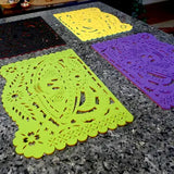 Double-Sided Felt "Papel Picado" Placemat Sets (Florecita) at Sew Bonita in Corpus Christi, TX.