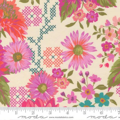 Parlor Happy Blooms Cream- FQ